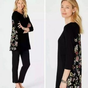 J.Jill Floral Back Wearever Top XS